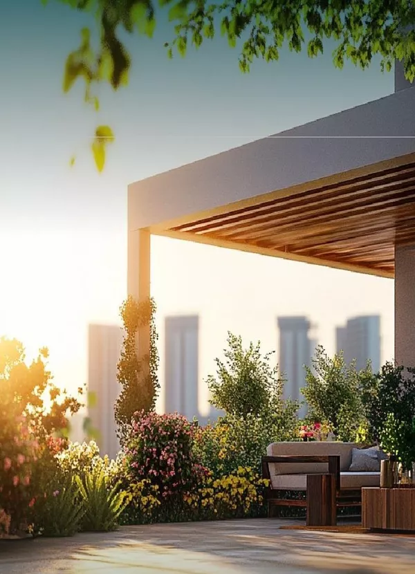 Conscient Hines Sector 63A Gurgaon serene terrace garden designed for wellness and quiet moments
